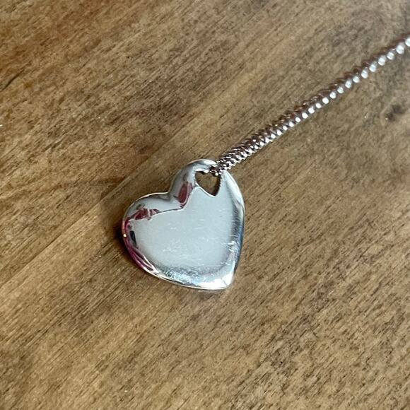 Tiffany & Co. 925 Elsa Peretti heart pendant Full Puffy Heart” w/ heart cut-out - Picture 6 of 7